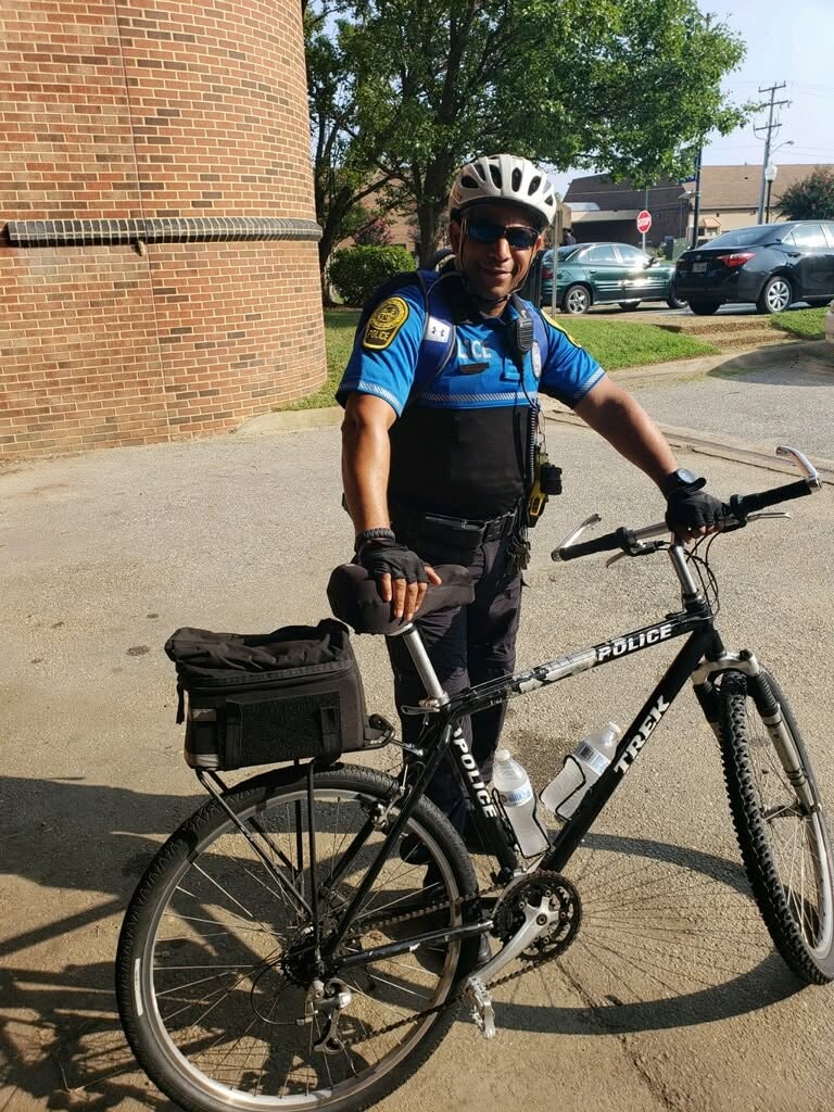 Hampton University bike police officer