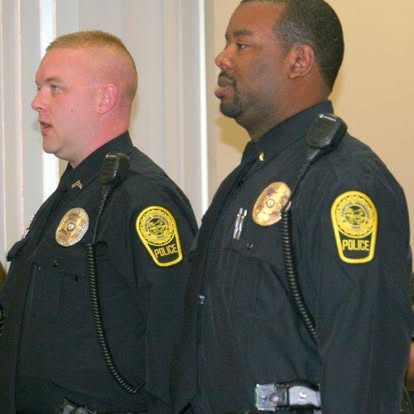 HUPD officers standing at attention